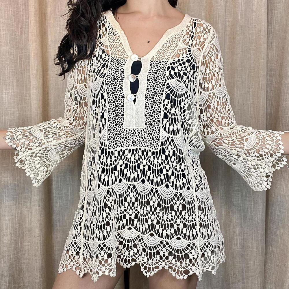 Boho Crochet Lace Coverup